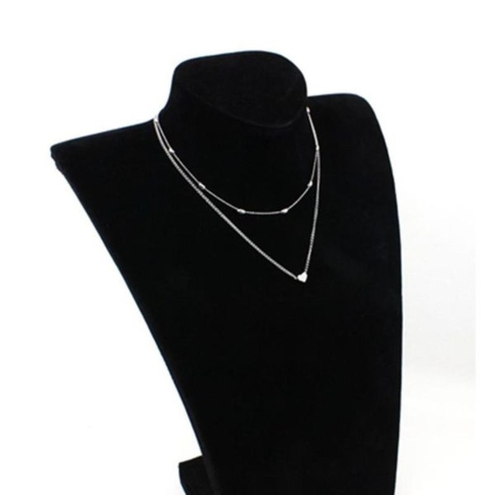 Boho Festival Heart Layered Gold Necklace Chain - Picture 8 of 10